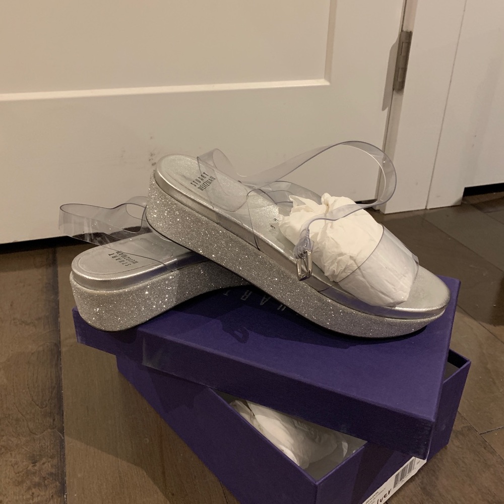 Stuart Weitzman Sealevel Plata glitterati Size 9M
